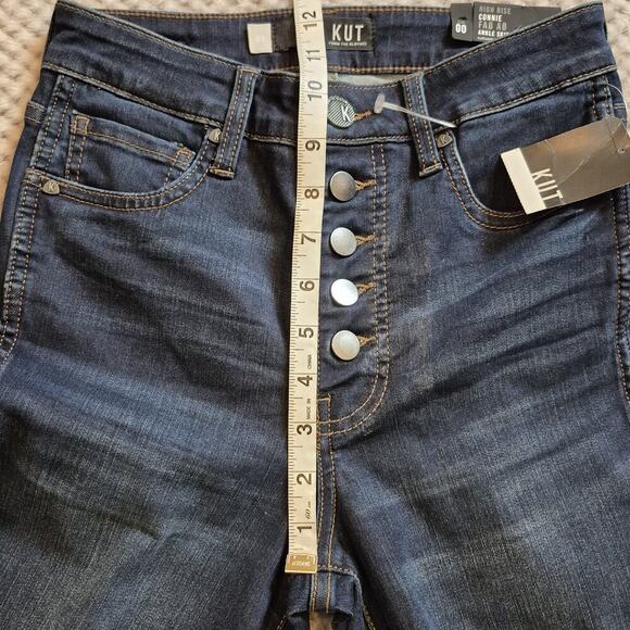 KUT from the Cloth Connie Fab Ab Ankle Skinny Jean Women 00 High Rise Frayed - Picture 7 of 10